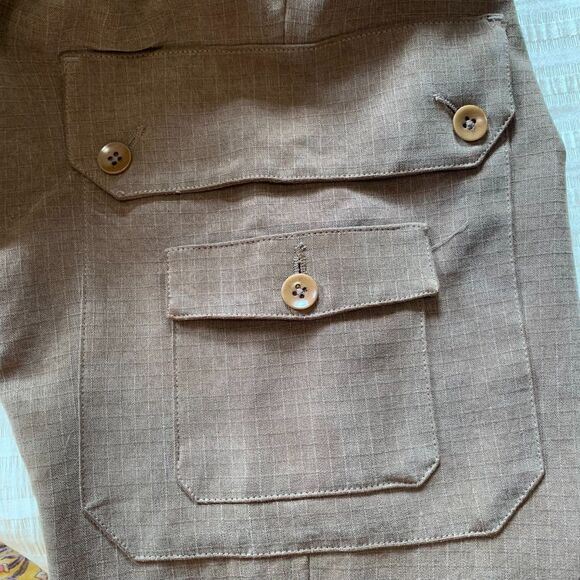 Tommy Bahama Brown Silk Sz 14 Pants Utility Safari Travel Trouser Cargo Pockets - Picture 9 of 11